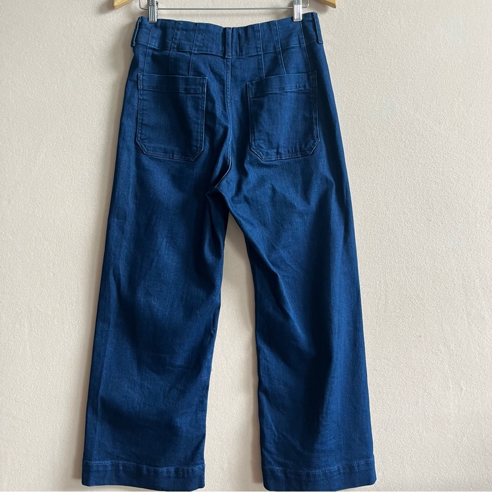 Anthropologie The Colette Denim Cropped Wide-Leg Jeans by Maeve Minimalist in 28 - Picture 9 of 14